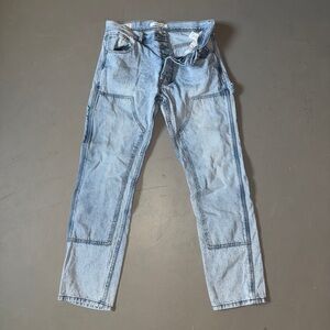 PacSun Blue Relaxed Jeans with Cuffed Hem and Natural Wear Patterns